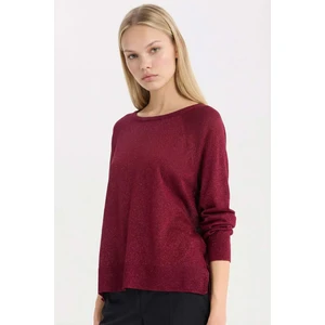 Basic Bordo Triko Kazak C6818AX24WN