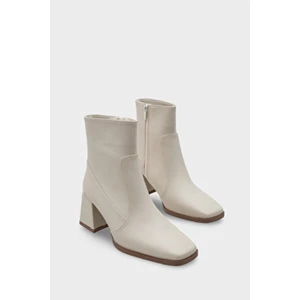 Capone Outfitters Anjela Kadın Bot Suni Deri Yandan Fermuarlı Kalın Topuklu Model