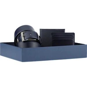 Düz 3'lü Kemer & Cüzdan & Kartlık Hediye Kutulu Set