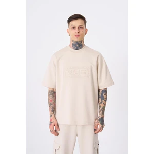 Erkek Machinist Dollar Basic Oversize Tişört Açık Bej