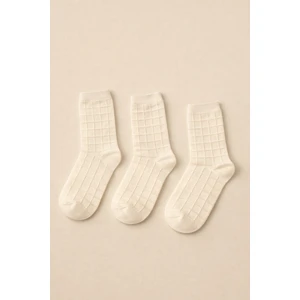 Kadın 3'lü Kabartmalı Soket Çorap