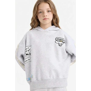 Kapüşonlu Baskılı Sweatshirt Kız Çocuk G6829A826SP
