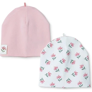 Hellobaby Hellobaby Kız Bebek 2li Örme Bere Çiçek Baskılı