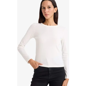Slim Fit Basic Fitilli Kaşkorse Uzun Kollu Tişört E5767AX26SP