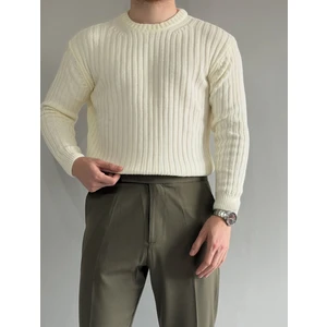 Erkek Oversize Fitilli Bisiklet Yaka