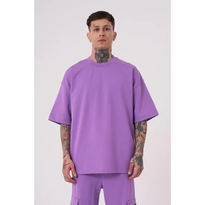 Erkek Basic Pamuklu Oversize Tişört Mor