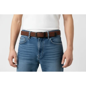 Elastik Örgü Unisex Kemer Kahverengi