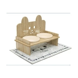 Gobygoby Ikili Seramik Mama Kabı Paspaslı Set