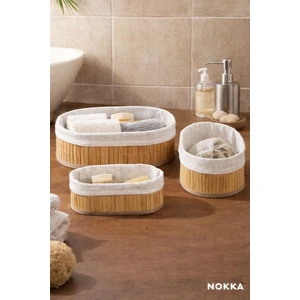 3'lü Bambu Sepet / Çok Amaçlı Bambu Sepet Seti, Oval