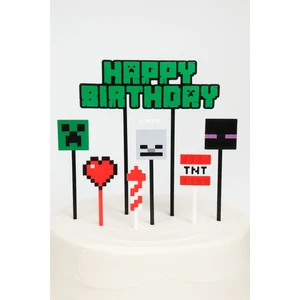 Minecraft Temalı Pasta ve Muffin Cupcake Süsleme Seti (7 Parça)