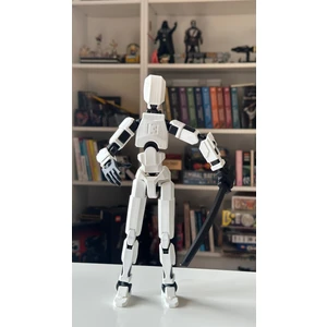 Dev Lucky 13 Aksiyon Figürü Robot Oyuncak 28CM Beyaz Siyah