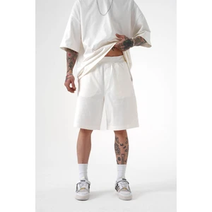 Erkek Premium Basic Pamuklu Şort Beyaz