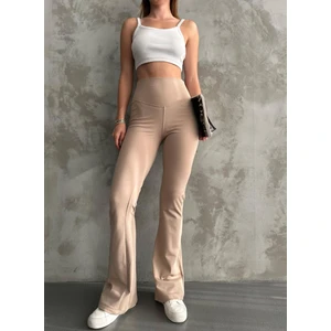 Kadın Dalgıç Kumaş Şardonlu Ispanyol Paça Tayt