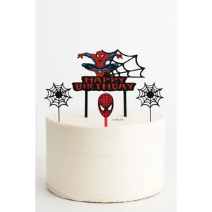 Örümcek Adam Temalı Pasta Süsü (4 Parça)