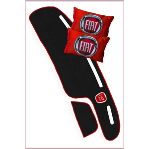 Tusba Market Fiat Tipo Tempra Torpido Koruma Halısı - Fiat Araç Kırmızı Polar Seyahat Boyun Yastığı 2'li Set