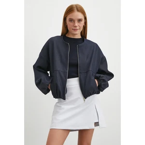 Never More Yırtmaçlı Şort Etek Mavi