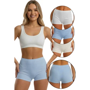 Kadın Üçlü Fitilli Modal Şort Model-2