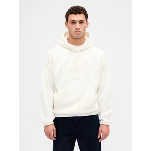 Erkek Kırık Beyaz Oversized Logo Sweatshirt