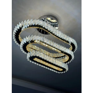 Yeni Mode 3 Katlı Kristal LED Lüx Avize 3 Işık Seçeneği