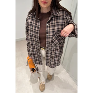 Ekose Oduncu Gömlek- Bej