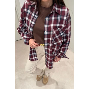 Ekose Oduncu Gömlek- Bordo