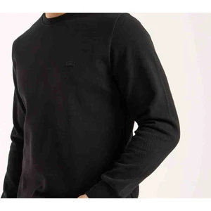 Basic Bisiklet Yaka Siyah Regular Fit Sweatshirt