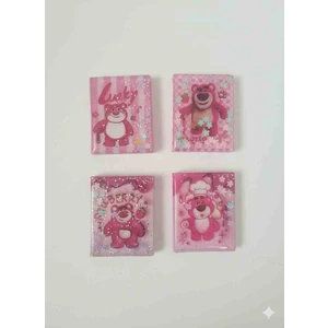 Pembe Ayıcıklı Mini Sulu Pullu Stickerli Defter