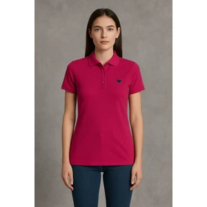 Kadın Kısa Kollu Slim Fit Basic Polo Yaka Tişört