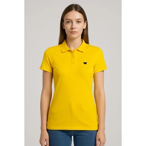 Kadın Kısa Kollu Slim Fit Basic Polo Yaka Tişört