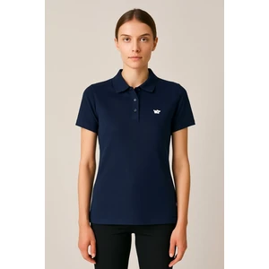 Kadın Kısa Kollu Slim Fit Basic Polo Yaka Tişört