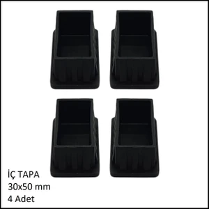 Plastik İç Tapa 30x 50 mm Siyah 4 lü