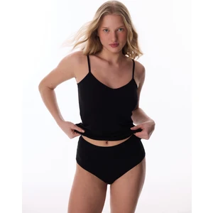 Siyah Reversible Side Pamuklu V Neck Atlet