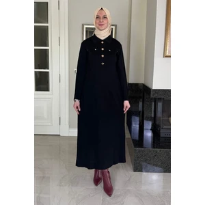 Rabia Şamlı Beste Triko Elbise Siyah
