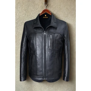 Mateo Hakiki Deri Erkek Siyah Ceket