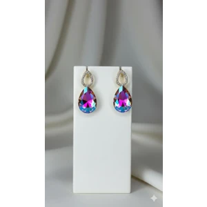 Mistik Topaz Taşlı Damla Model Küpe