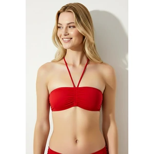 63541 Kırmızı Straplez Bikini Üstü