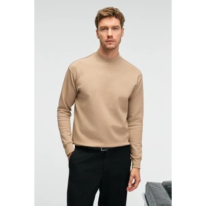 Quılla Erkek Yarım Balıkçı Basic Bej Sweatshirt