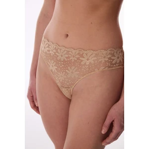 Bej Dantelli Çiçekli Slip Külot