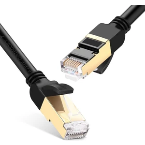 Ugreen Cat7 F/FTP Ethernet Kablosu 1 Metre 11268 Siyah Yüksek Hız Destekli Altın Kaplama Bağlantı