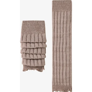 Bej Melanj Warm Ruffle Tozluk