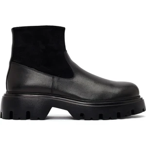 Erkek Siyah Kalın Tabanlı Deri Bot 25WFD640514