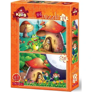Art Çocuk Puzzle Mantar Ev 24+35 Parça Puzzle