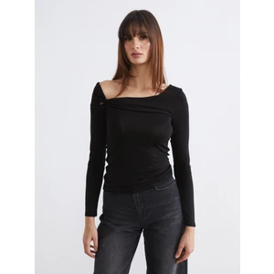 Kayık Yaka Büzgülü Bluz