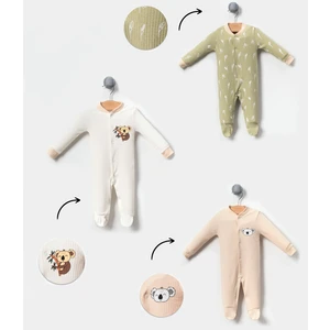 Kuzu ve Inek Görselli 3'lü Bebek Tulum