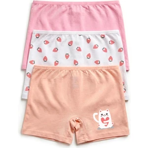 Kız Çocuk Boxer 3'lü Baskılı (%96 Pamuk - %4 Elastan)