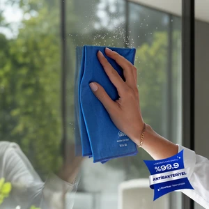 Ultrafiber Premium Cam Bezi – Mavi (40x40 cm)