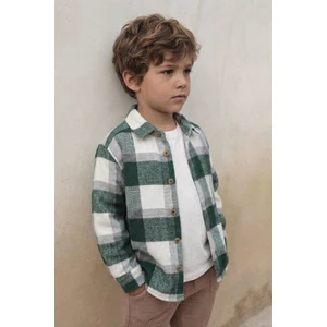 Oduncu Gömleği 1-9 Yaş Haki Ekoseli