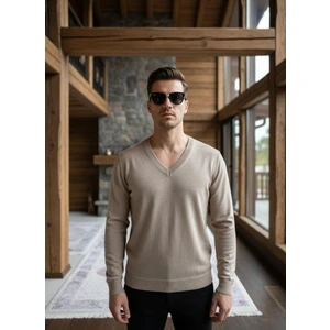 Erkek V Yaka Kaşmir Light Regular Fit Triko Kazak