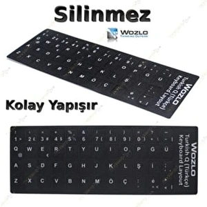 Laptoplar Için Türkçe (Q) Klavye Sticker Siyah
