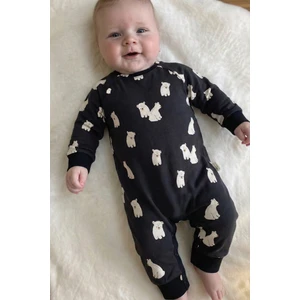 Baskılı Tulum 0-3 Yaş Antrasit